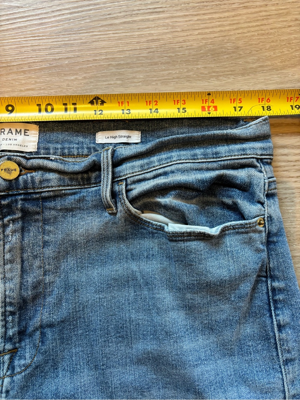 FRAME Women’s 34x26 (Fits 36x26) Le High Straight High Waisted Light Wash Denim - Picture 7 of 11